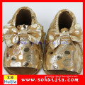 2015 fashion kid trendy leather school handmade gold cow leather bow alibaba express dress shoes for baby